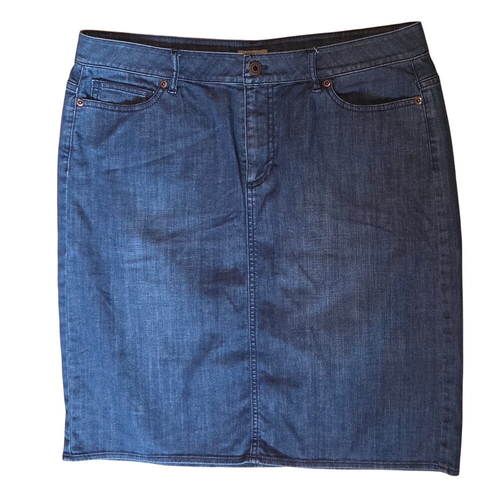 J.Jill Denim Skirt sz 12, 34" Waist, Length 22", Straight Style J. Jill